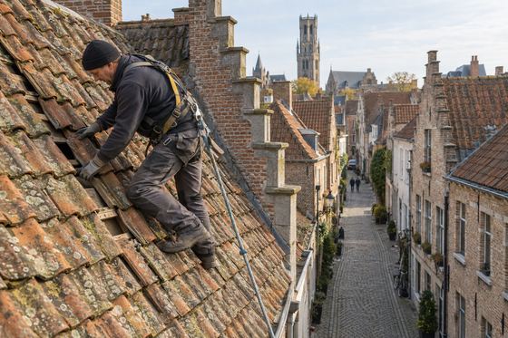 Dakwerker in Oudenaarde